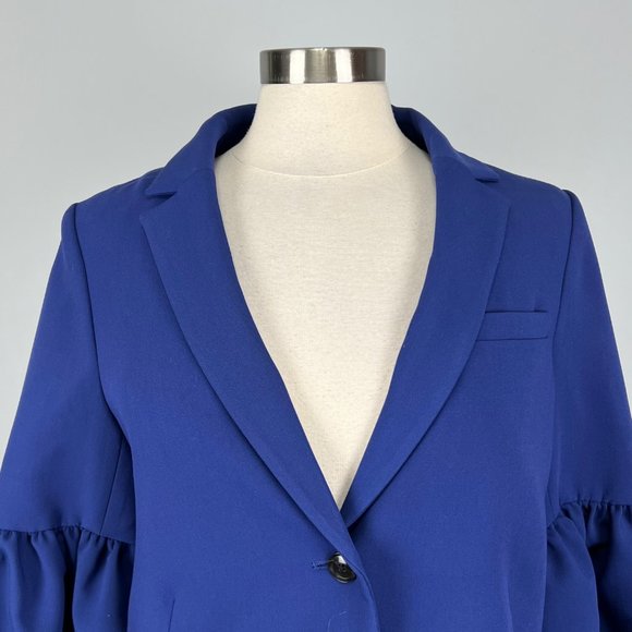 Banana Republic Womens Blue Bell Sleeve Coat Button Front Mid Length size Small - Picture 4 of 15